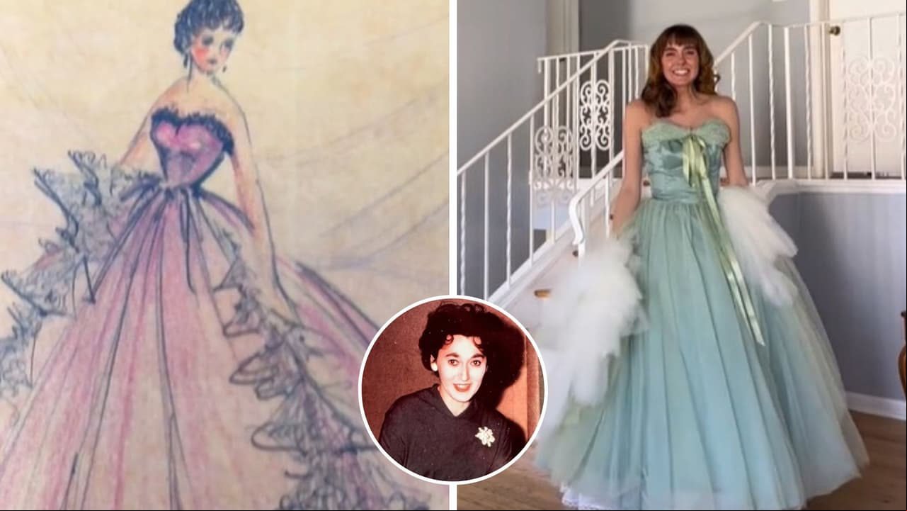 Joven crea los vestidos que su abuelita diseñó hace 84 años cuando estudiaba moda: así reaccionó a verlos