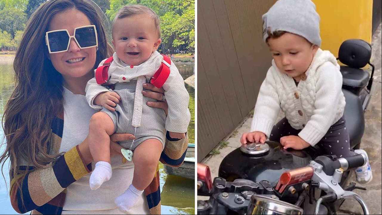 Lucca y su tierna reacción al subirse a una motocicleta