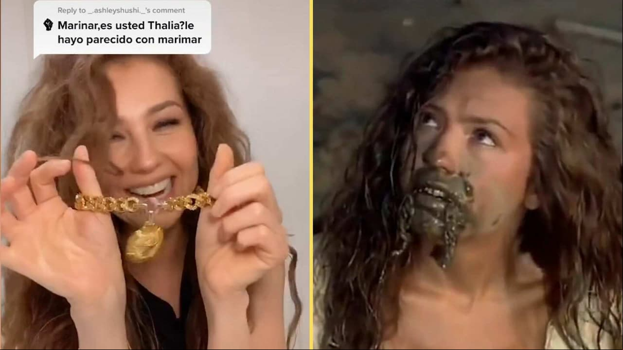 “¿Se me quedó la Costeñita adentro?”: Como Marimar, Thalía se encuentra costosa cadenita en el fango