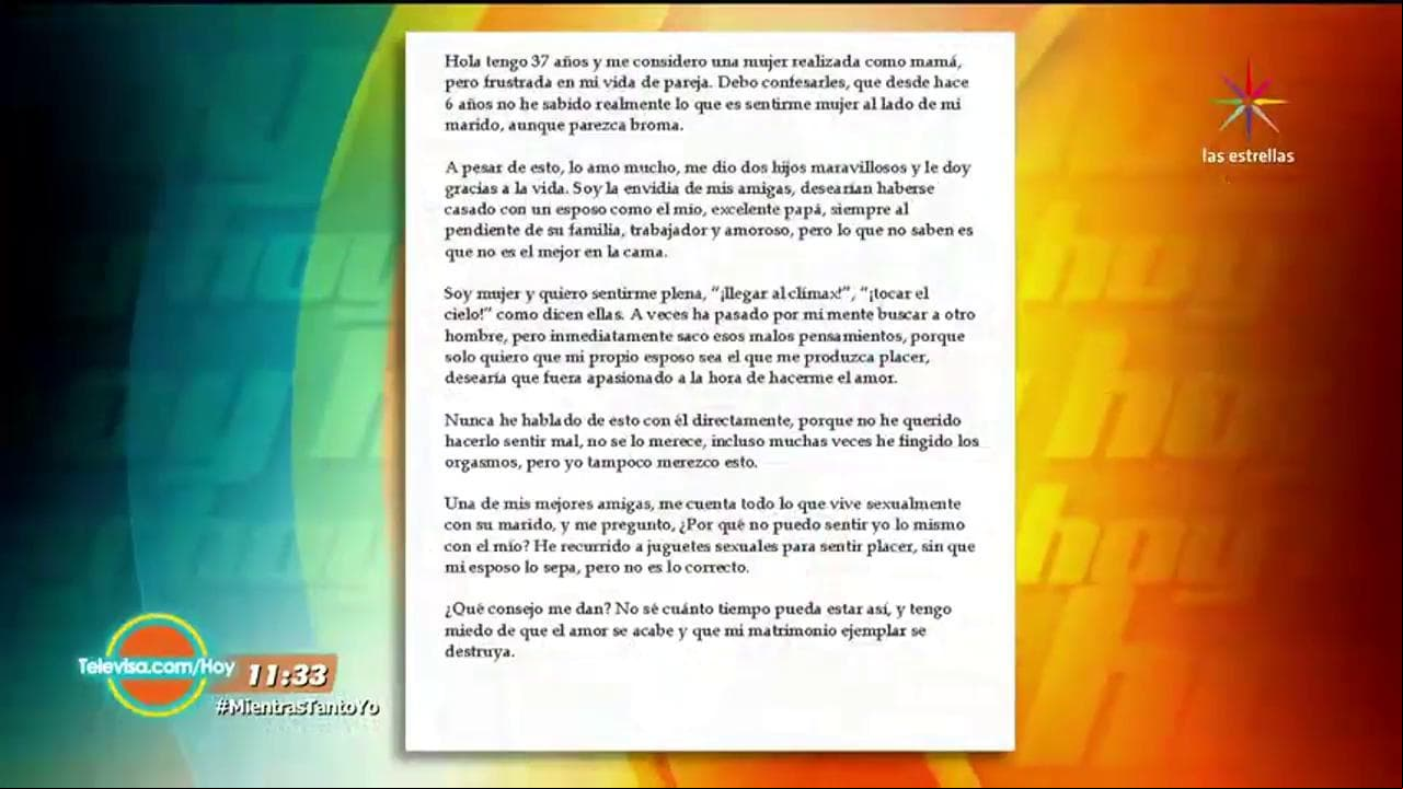 Confesiones de Hoy: "Mi Marido Es Un Buen Padre, Pero No Me Cumple En La Cama"