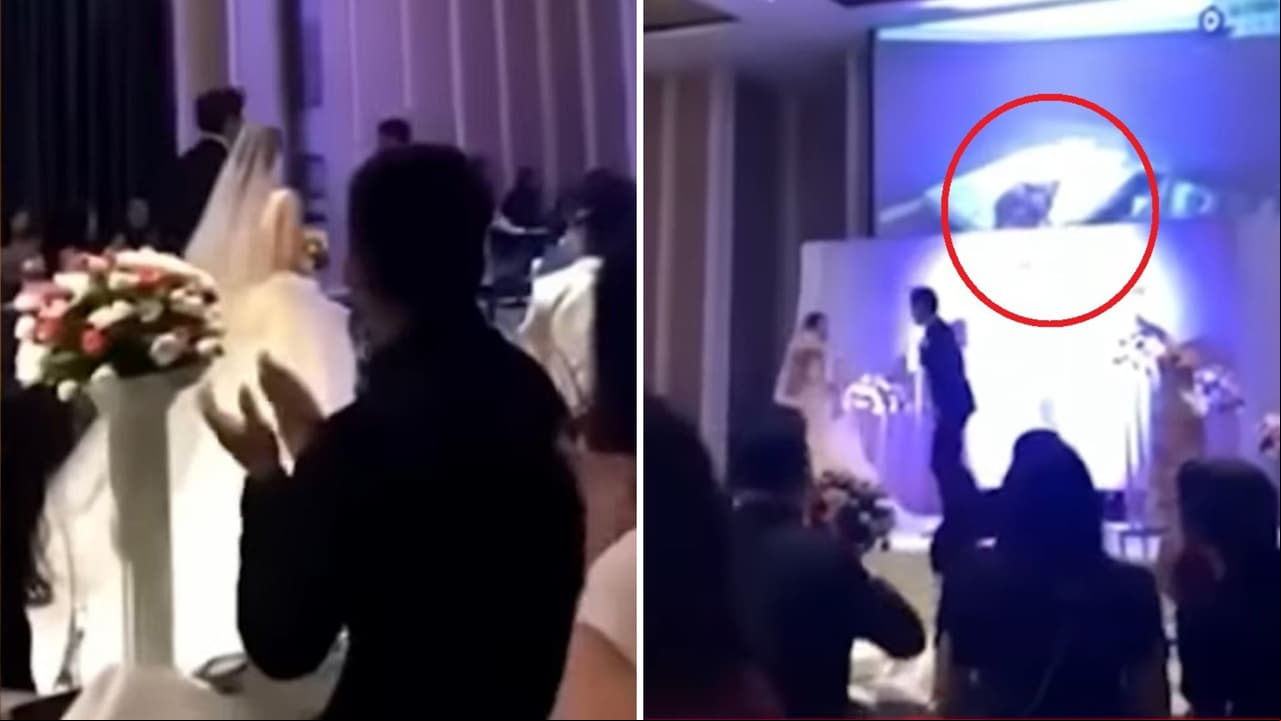 Novio expone video de infidelidad de su novia en plena boda.