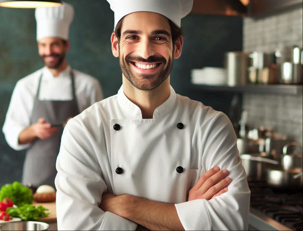Chef en su cocina
