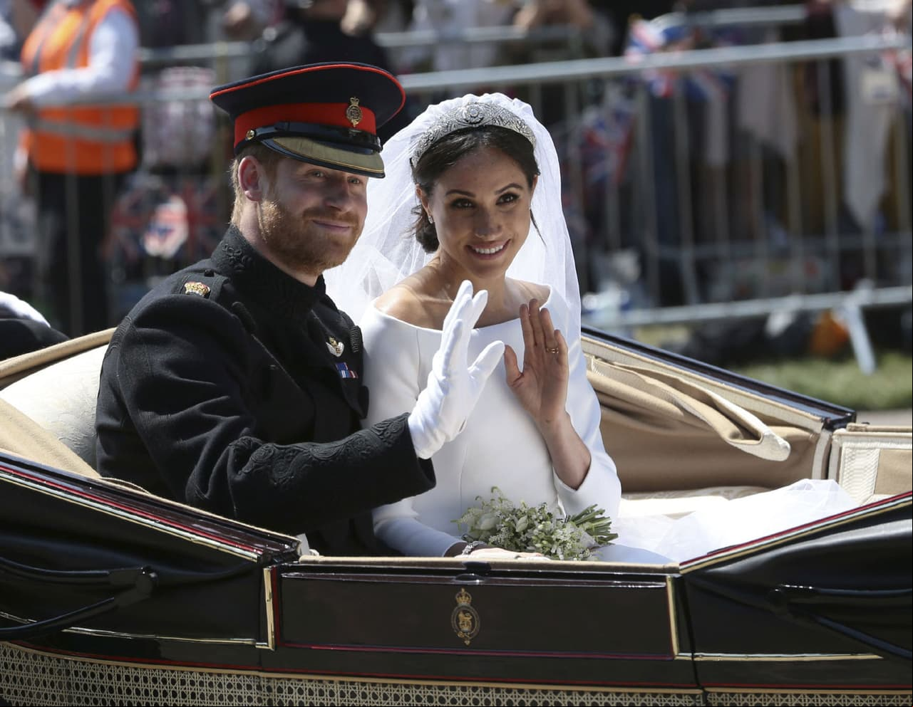 Príncipe Harry y Meghan Markle en día de la Boda Real