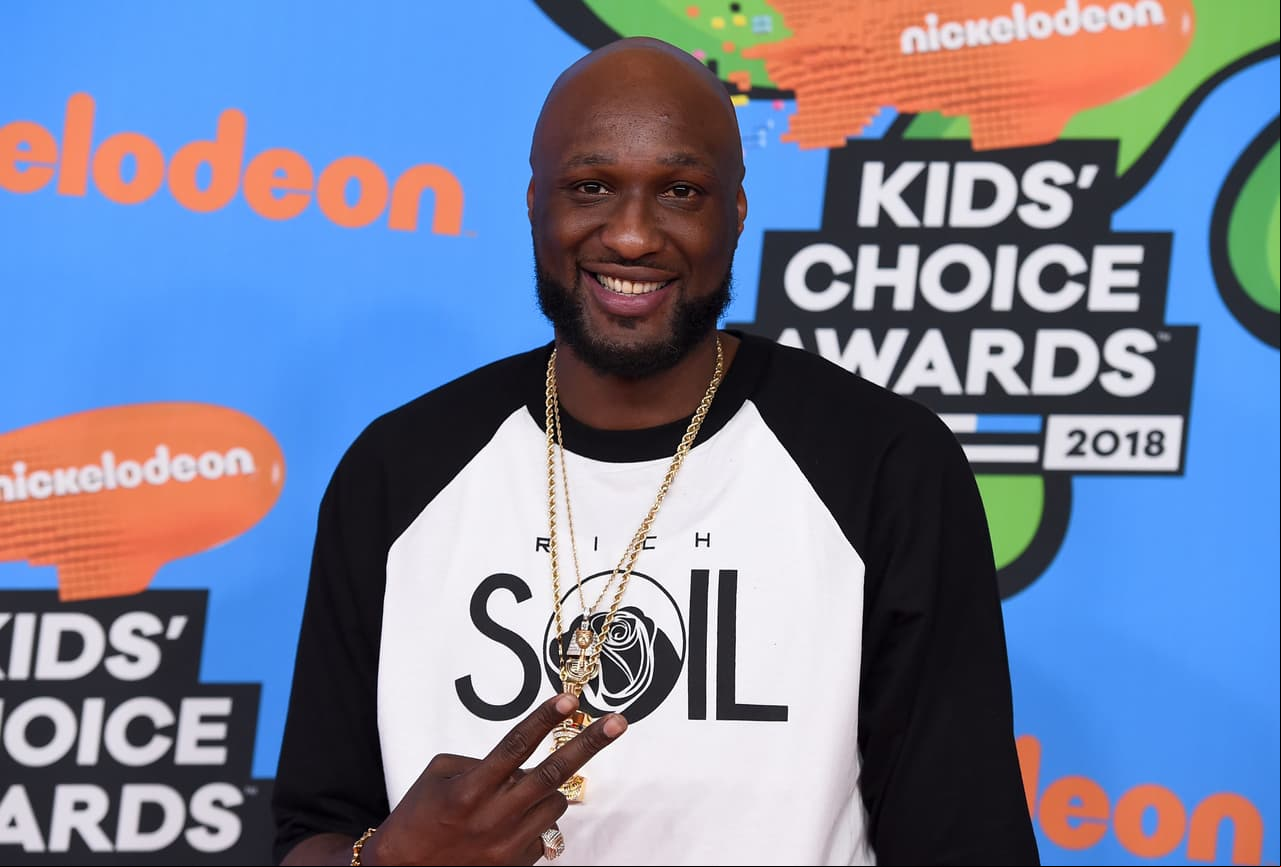 Lamar Odom arrives at the Kids' Choice Awards at The Forum on Saturday, March 24, 2018, in Inglewood, Calif. (Photo by Jordan Strauss/Invision/AP)