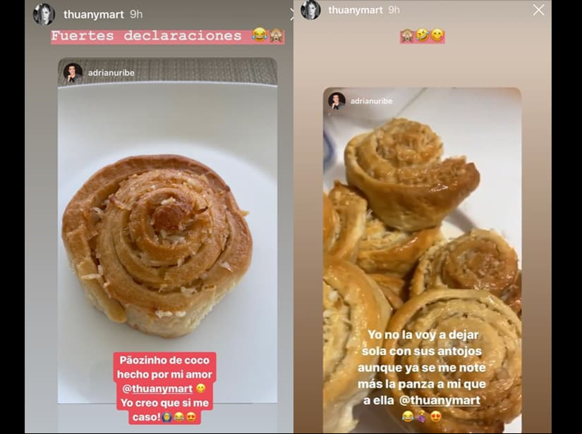 Thuany Martins muestra uno de sus antojos durante su embarazo