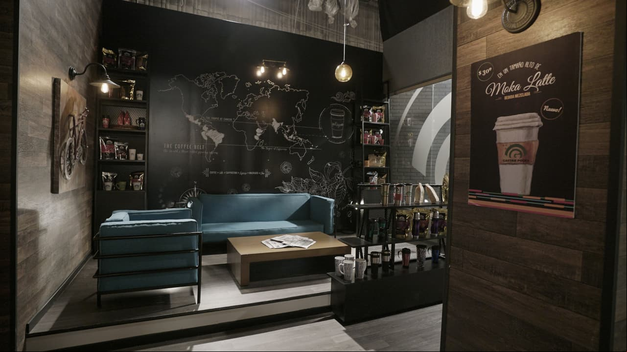Cada rincón de esta cafetería está ambientado cuidadosamente