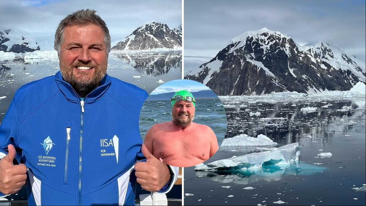 Nadador cuenta lo doloroso que fue nadar un kilómetro en las gélidas aguas de la Antártica