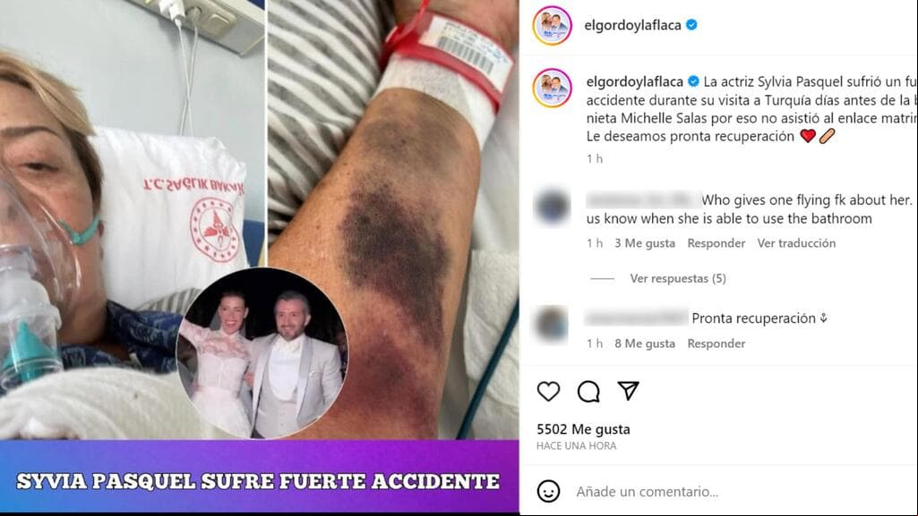 Estas son las fotos de Sylvia Pasquel internada en un hospital tras sufrir un accidente que le impidió asistir a la boda de su nieta Michelle Salas.