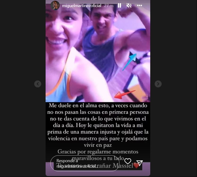 Miguel Martínez dedica emotivo mensaje a su prima Massiel