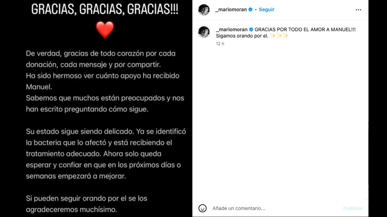 Actualizan el estado de salud de Manuel Masalva
