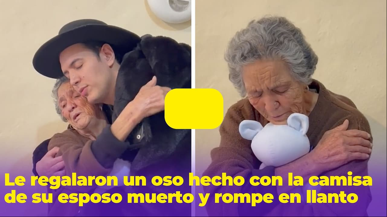 Le regalan un muñeco hecho con la camisa de su esposo muerto y su reacción hace llorar a todos