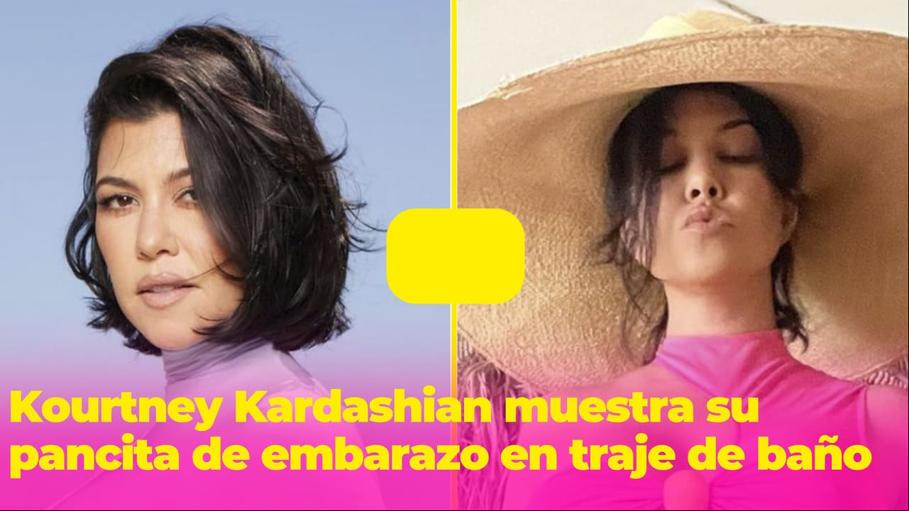 A sus 44 años, Kourtney Kardashian presumió su pancita de embarazo en un sexy traje de baño
