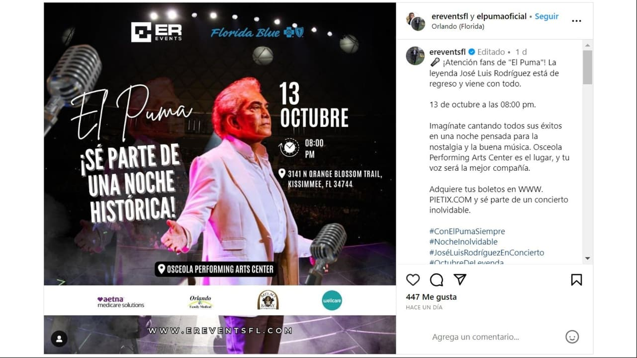 José Luis Rodríguez 'El Puma' realiza anuncio tras muerte de su supuesto hijo no reconocido, Juan José Rodríguez 'El Puma Jr.'.