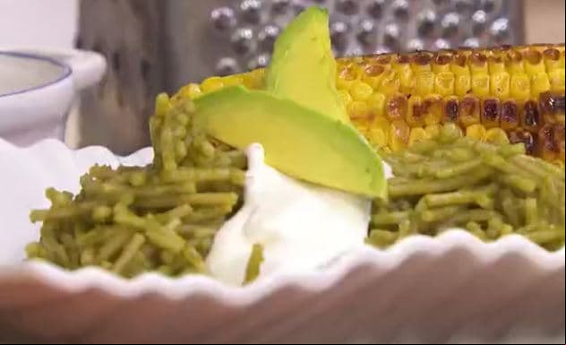 RECETA: Fideos secos verdes