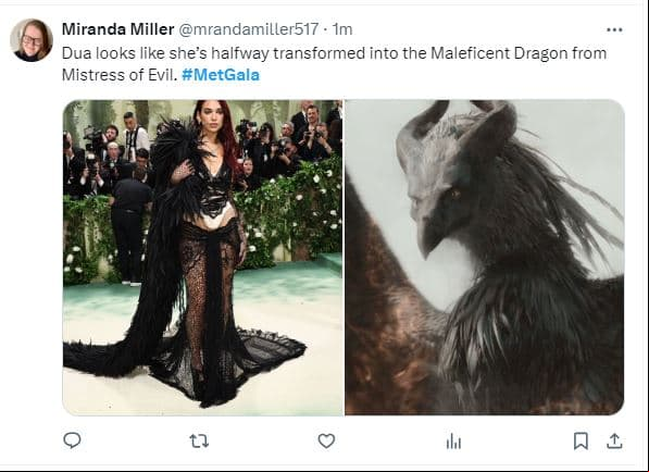 Dua Lipa en los memes de la Met Gala 2024