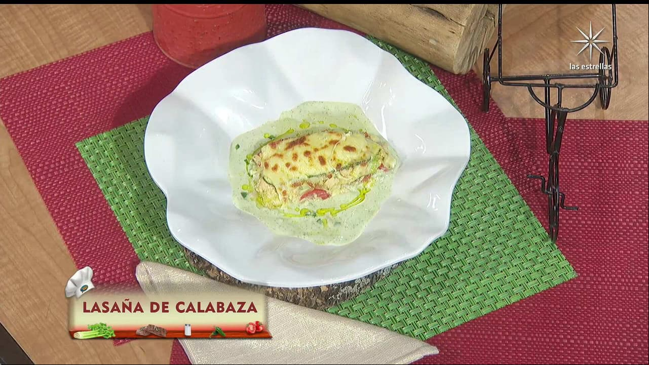 Receta original: ‘LASAÑA DE CALABAZA, POLLO Y SETAS EN SALSA DE CILANTRO’