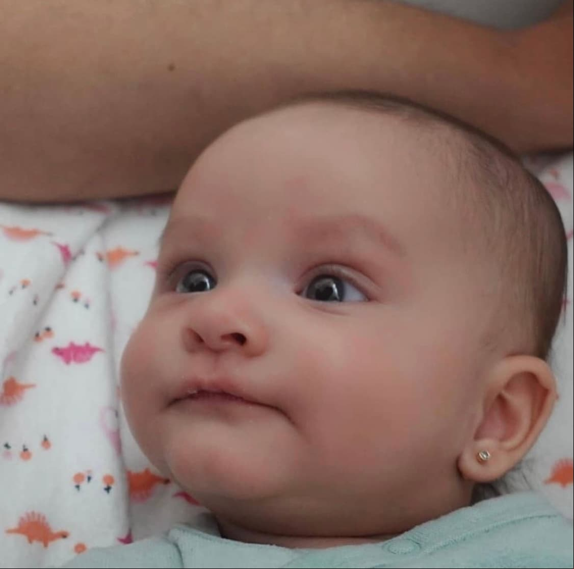 Es así como en esta serie de diapositivas se puede apreciar lo despierta que es la pequeña, quien con tan solo tres meses de nacida ha cautivado a sus padres y a su famosa abuela.