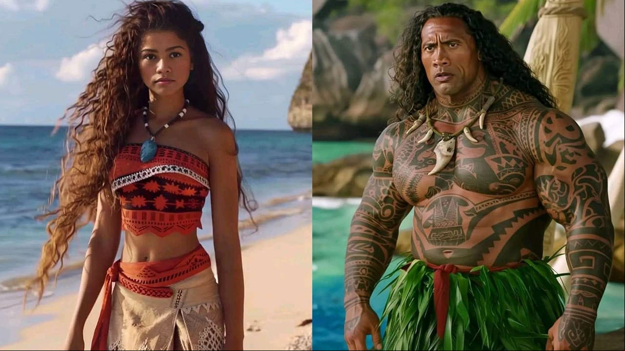 Zendaya y Dwayne Johnson en el live-action de Moana