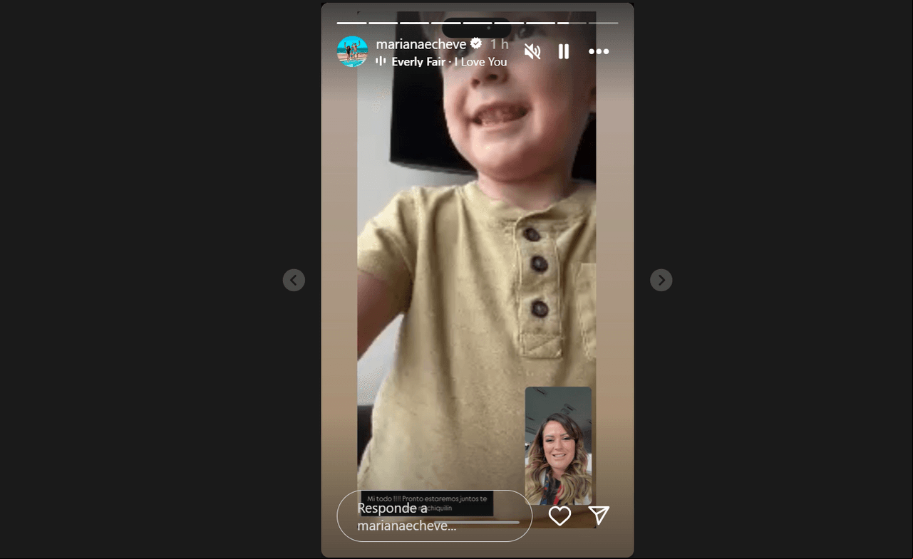Mariana Echeverría se reencuentra con su hijo