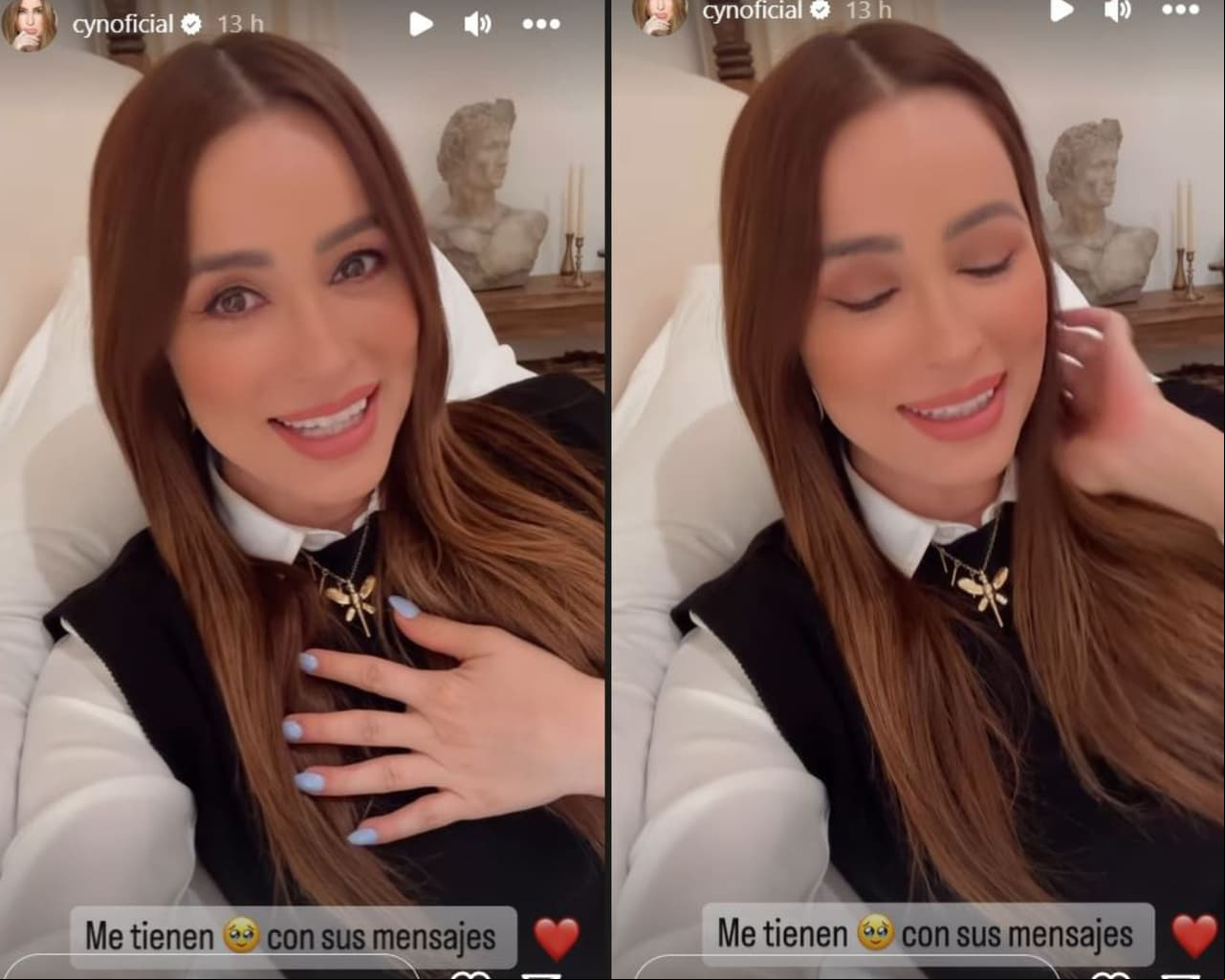 Cynthia Rodríguez casi en llanto tras anunciar embarazo con Carlos Rivera.
