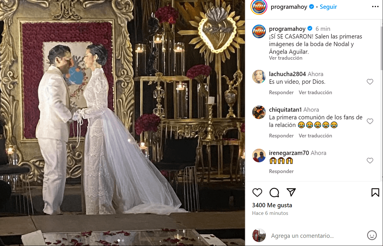 Esta es la primera foto de Ángela Aguilar y Nodal en su boda