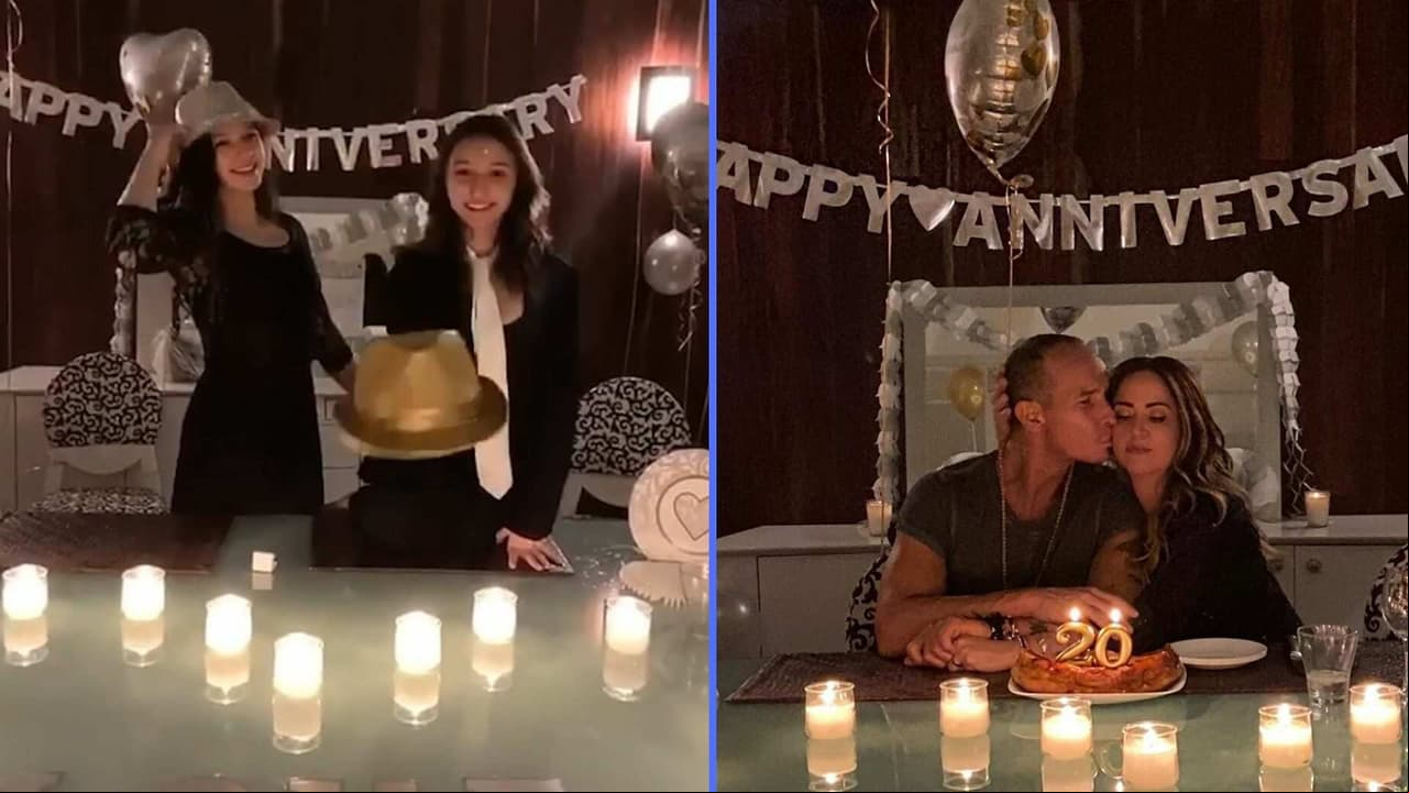 “Fueron nuestras meseritas”: Andrea Legarreta y Erik Rubín se dejan consentir por sus hijas en su aniversario