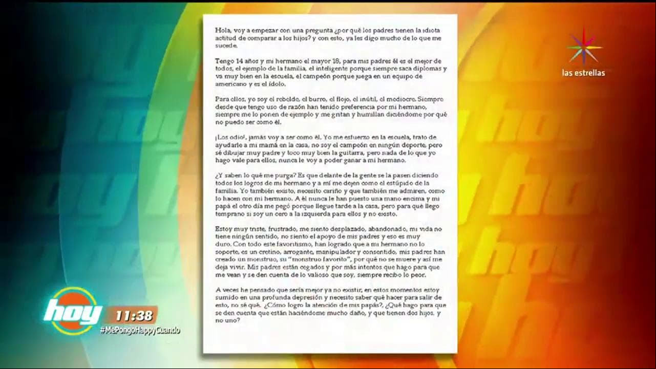 Confesiones de Hoy: "El Hijo Favorito"