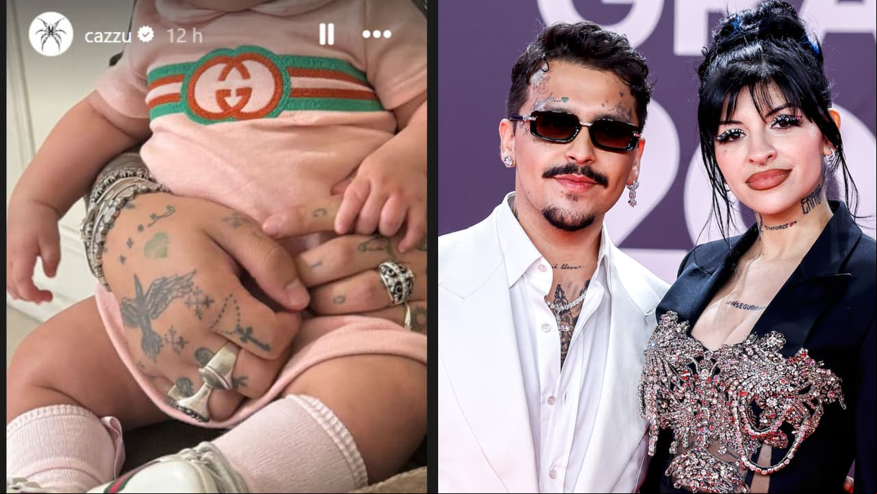 Horas antes de que Nodal diera a conocer las primeras fotos con el rostro de su hija Inti, Cazzu había compartido esta imagen cuidando aún la identidad de la niña.