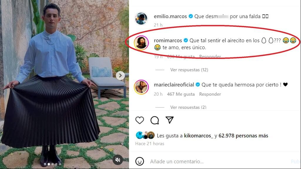 Romina Marcos, la hija de Niurka, apoyó a su hermano Emilio Osorio por usar falda en la boda.
