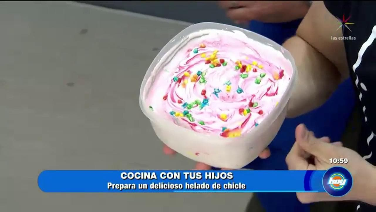Prepara helado de chicle