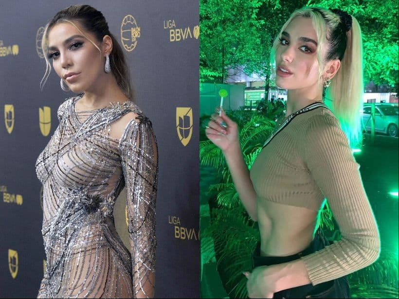 Frida Sofía y Dua Lipa. A mediados de noviembre, la hija de Alejandra Guzmán presumió su parecido físico con la cantante británica. Incluso, hasta bromeó con la posibilidad de tener familiares perdidos. “¿Y si sí tengo familia perdida por ahí? ¿Nos parecemos o no?”, escribió en Instagram la intérprete de ‘Ándale’.