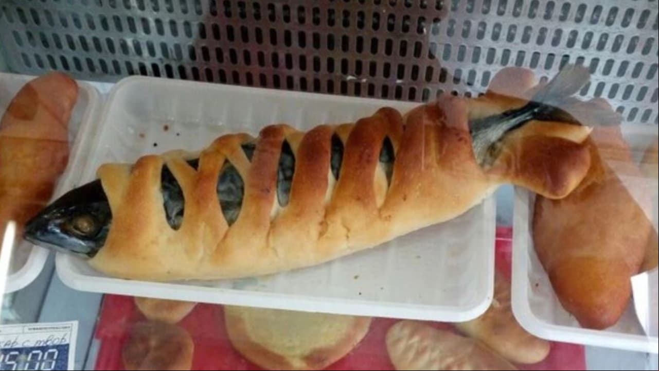 Pan relleno de… ¿pescado?
<br>