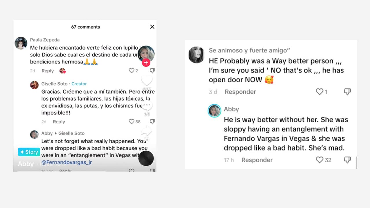 Abigail Rivera reacciona a los comentarios de Giselle Soto
