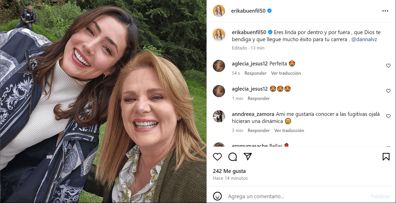 Erika Buenfil dedica emotivo mensaje a Daniela Álvarez de Fugitivas