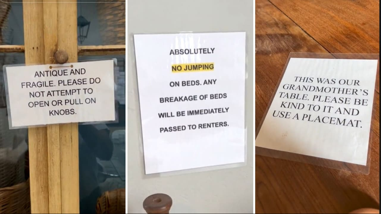 Mujer muestra la enorme cantidad de reglas que encontró en Airbnb que rentó: "parece museo"