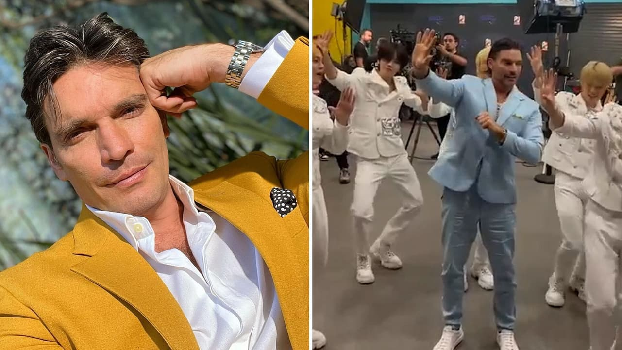 Julián Gil sacó sus mejores pasos de baile junto a una banda de K-POP