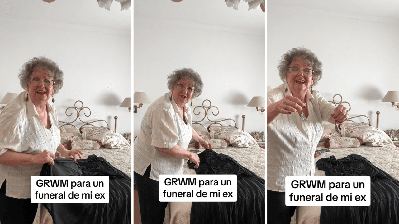 Abuela se hace viral en TikTok por preparar el look que usará en los funerales de sus exnovios