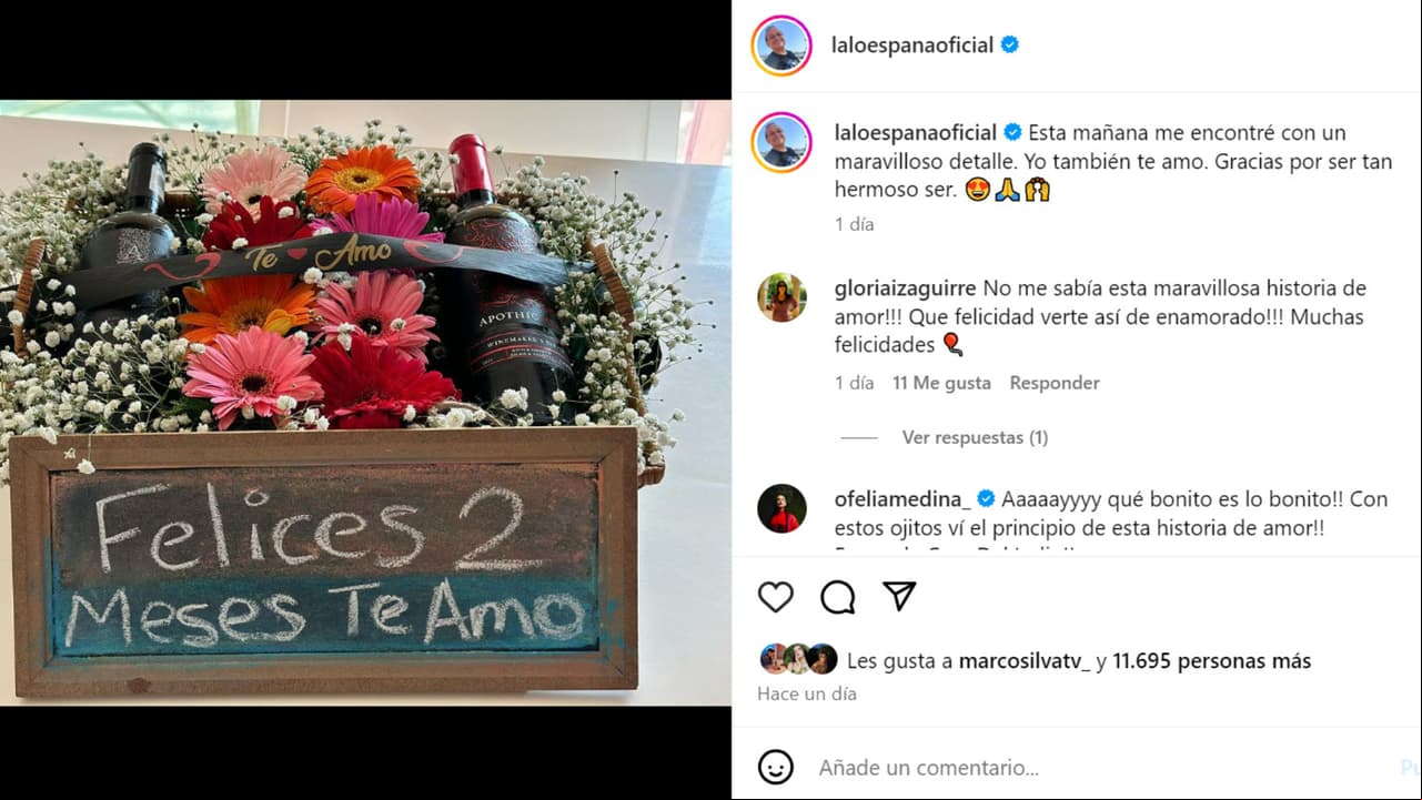 Lalo España ya sumaría poco más de 2 meses de noviazgo.