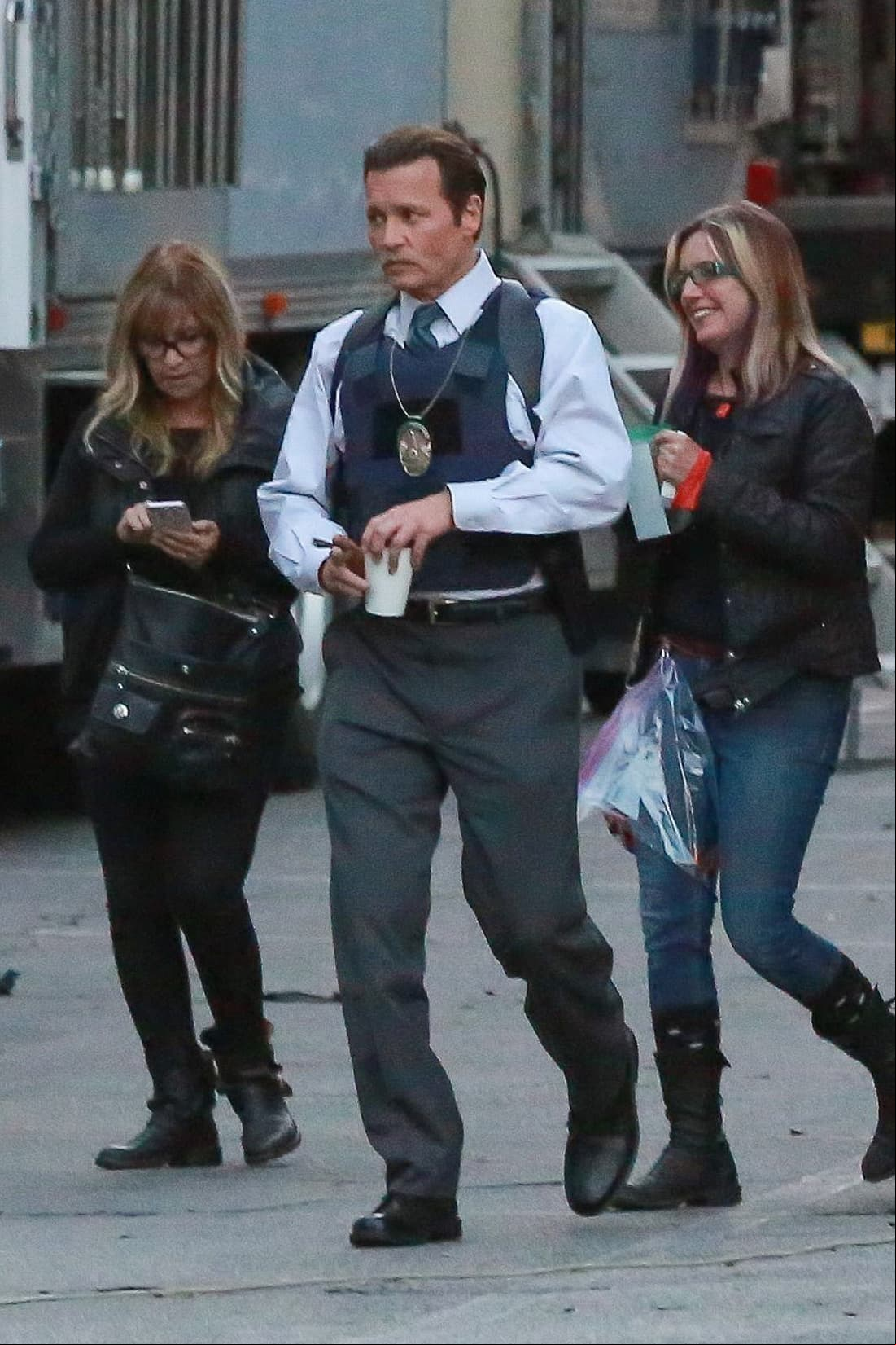 Johnny Depp en el set de filmación de 'LAbyrinth'