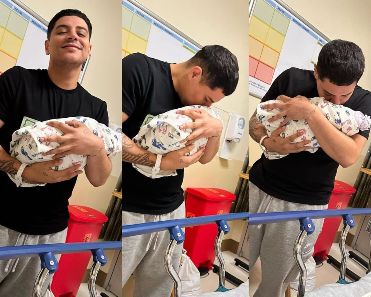 Eduin Caz anuncia el nacimiento de su tercer hijo con su exesposa, Daisy Anahy.