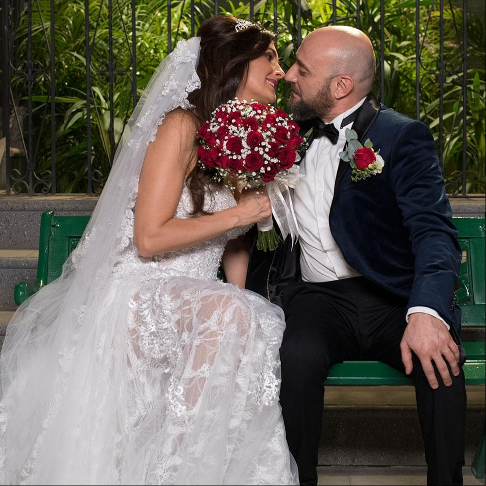 Una de las fotos de los novios.