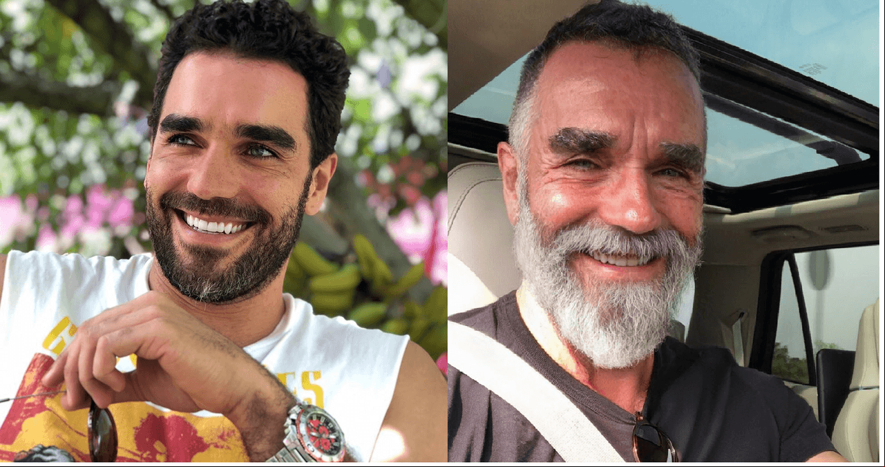 "¿Bryan Cranston, Robin Williams o seré yo a los 65?, escribió el actor Marcus Ornellas en el título de la foto que subió para presumir su parecido con esos actores.