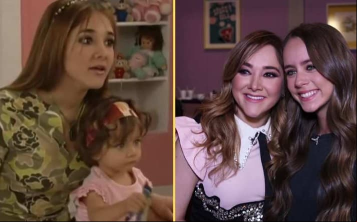 Sherlyn tiene conmovedor reencuentro con Azul Guaita, quien era su bebé en la telenovela Clase 406