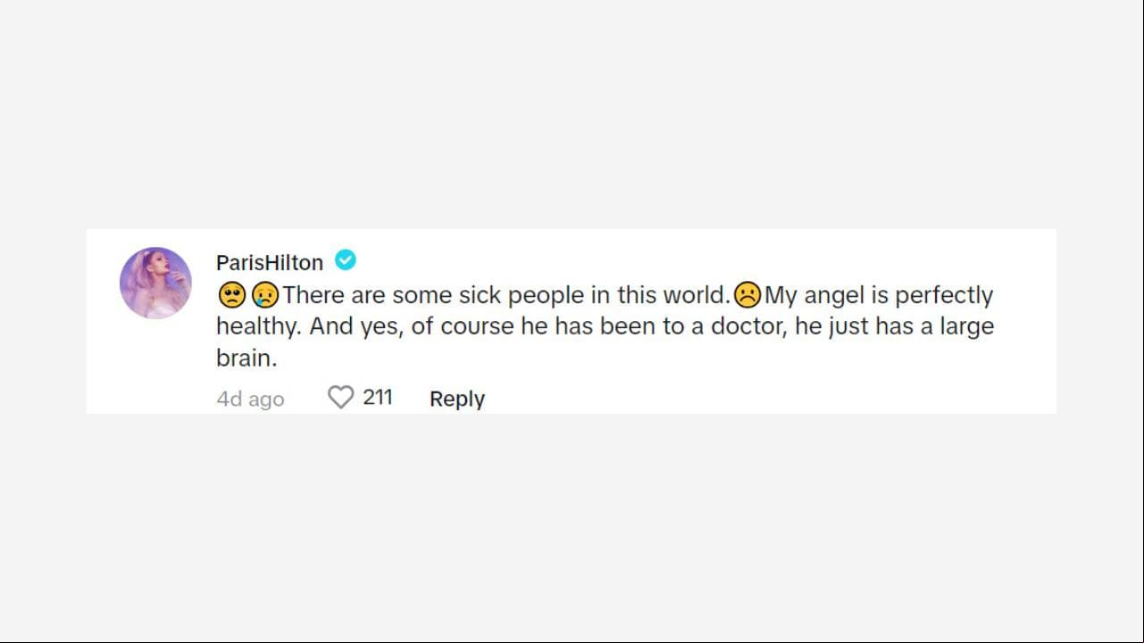 Paris Hilton defiende a su hijo