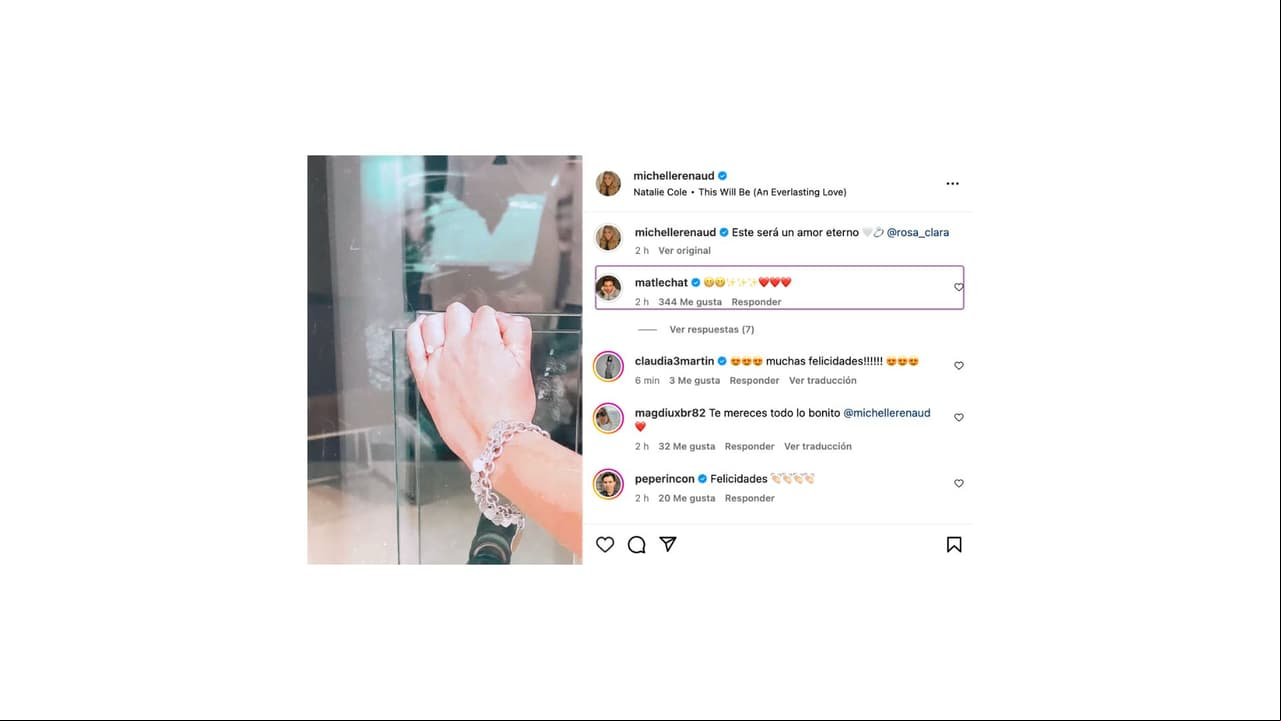 Michelle Renaud encendió las alarmas de un posible compromiso con Matías Novoa.