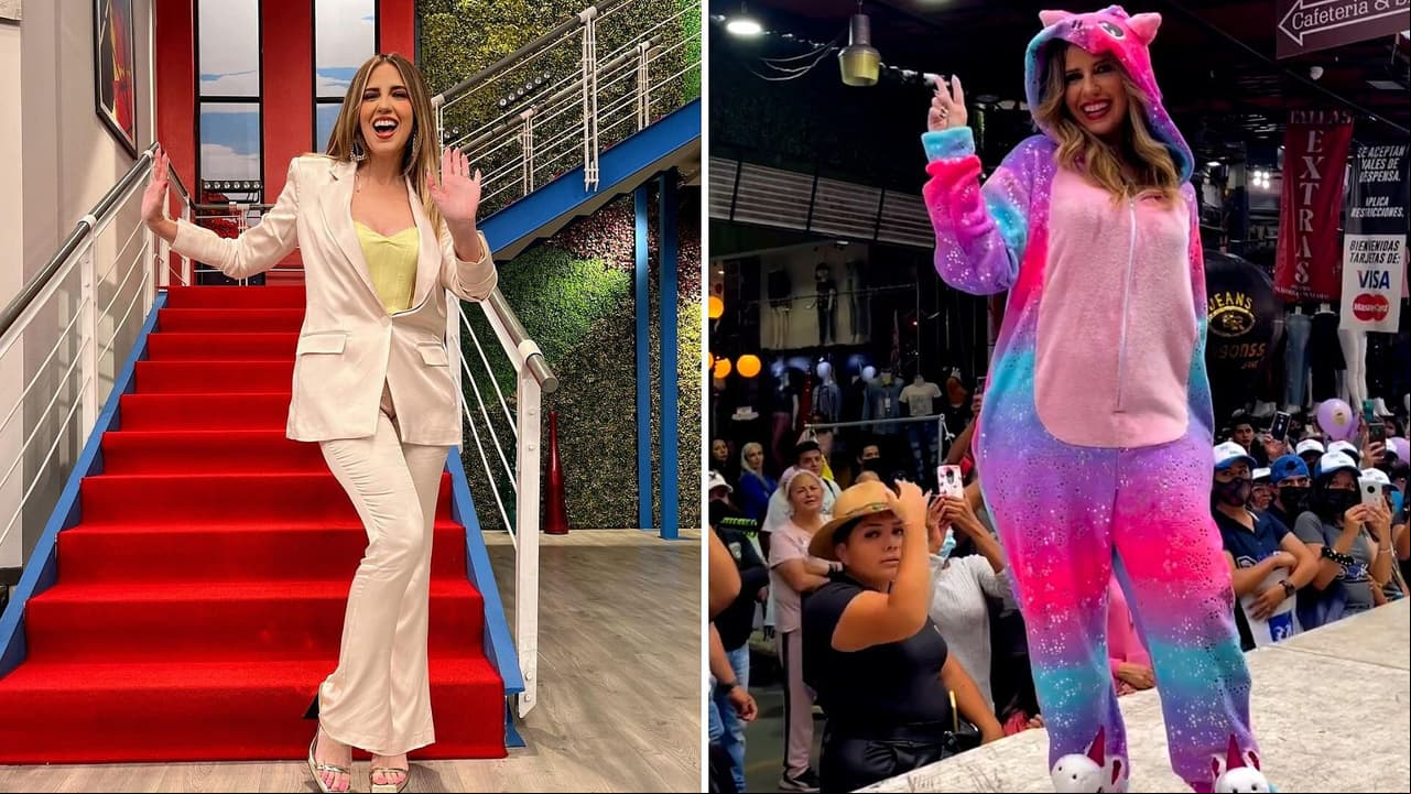 Raquel Bigorra impacta modelando ropa en tianguis de Chiconcuac