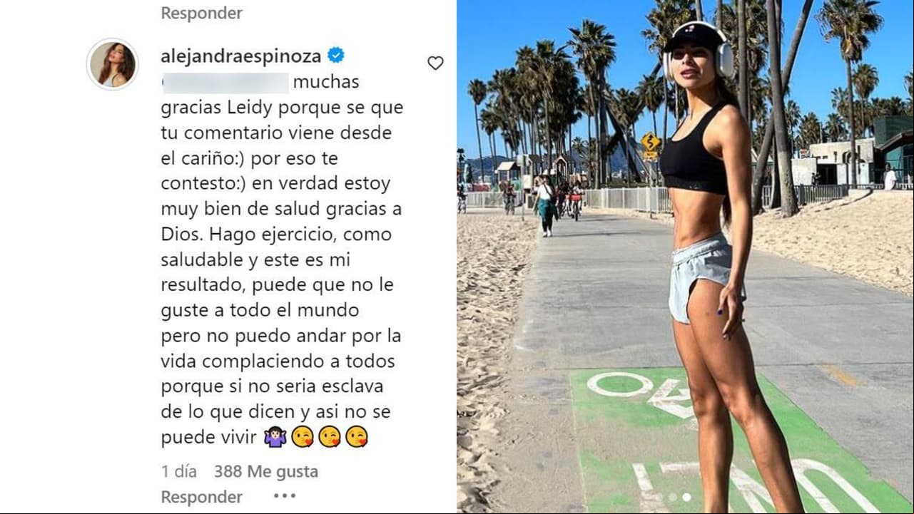 Así contestó Alejandra Espinoza a las críticas por su cuerpo.