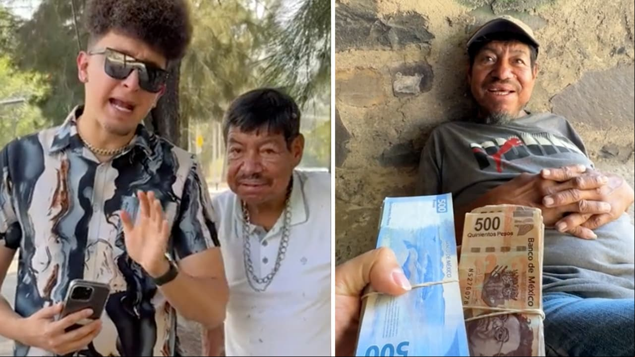 Influencer 'reclama' a vagabundo por gastarse en 2 días 100 mil pesos que le regaló