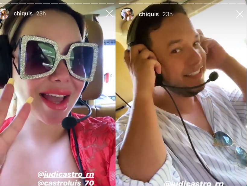 A través de Instagram stories, la cantante documentó su paseo en helicóptero.