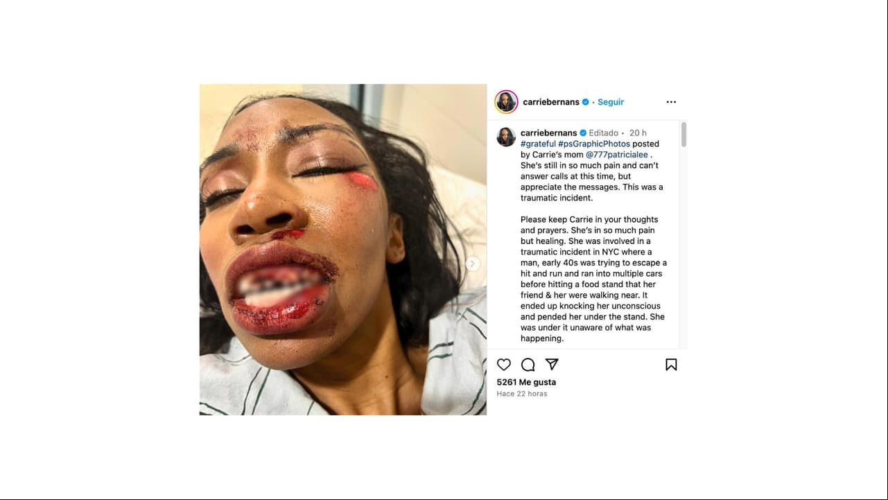 Carrie Bernans fue atropellada en Nueva York durante Año Nuevo.